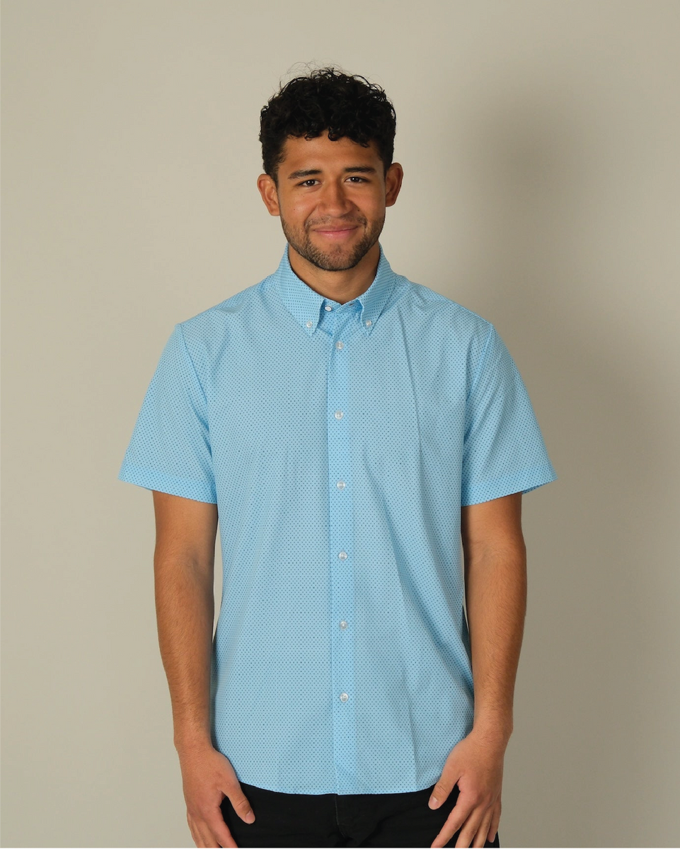 blue square dress shirt Patterned Size:J16