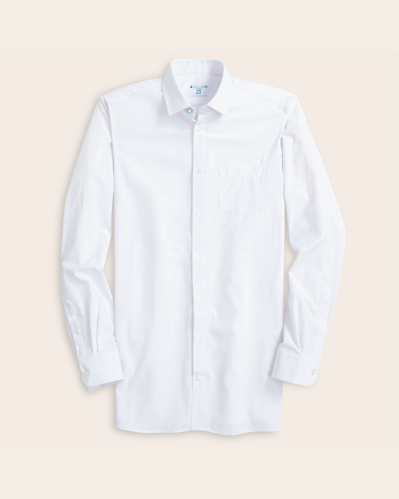 Men's White Tall, Long Sleeve Dress Shirt, Stain Repellent, Wrinkle Resistant Men's White Tall, Long Sleeve Dress Shirt, Stain Repellent, Wrinkle Resistant