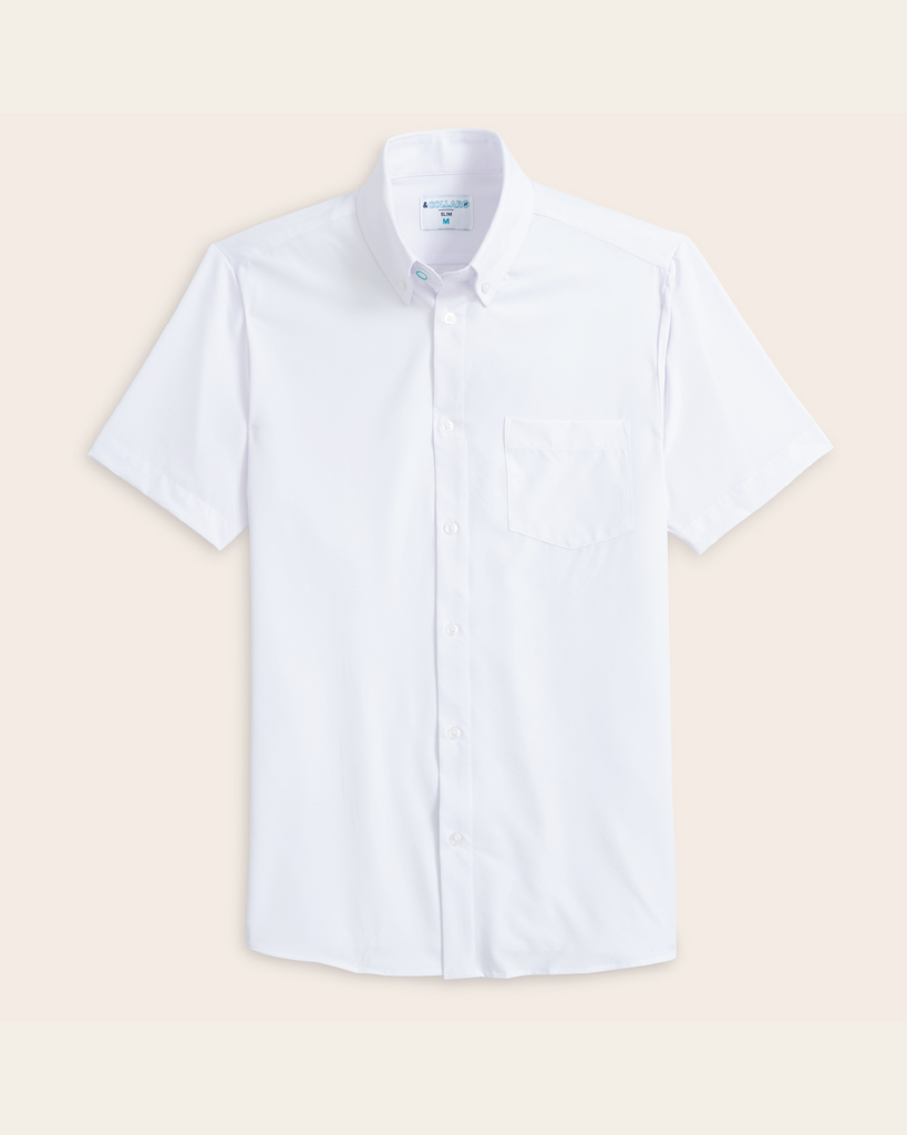 Pacific White Short Sleeve Stain Resistant Shirt &Collar Pacific White Short Sleeve Stain Resistant Shirt &Collar