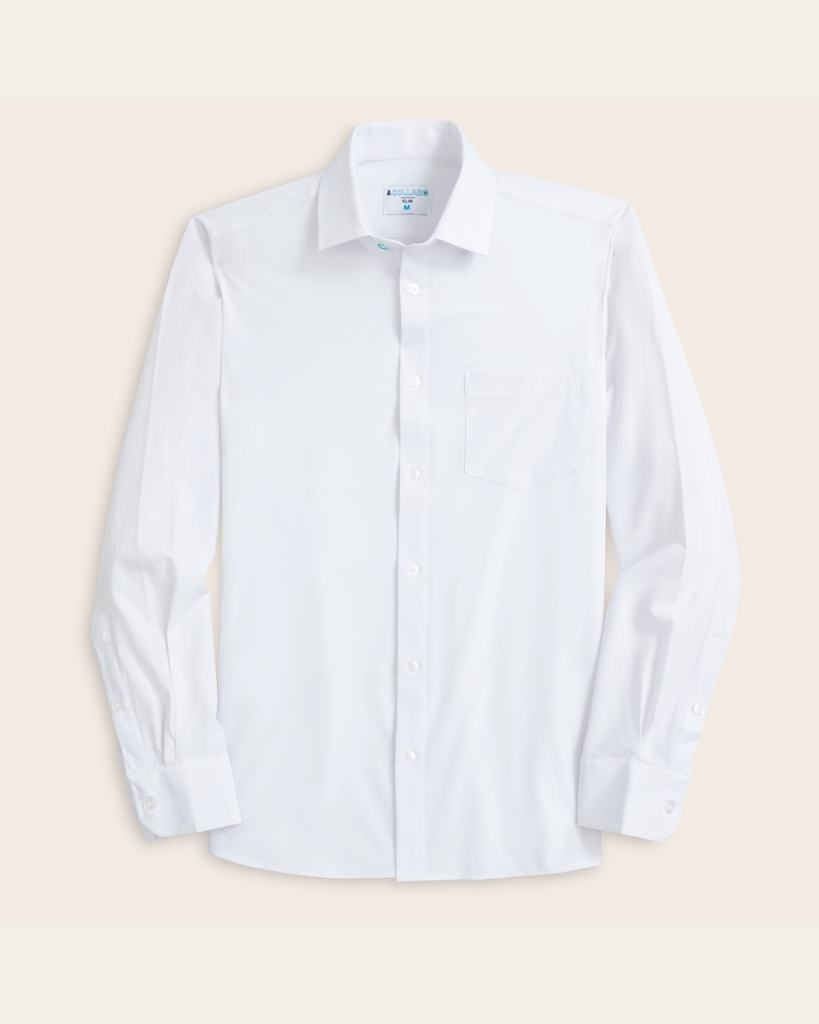 &Collar Slim Fit Long Sleeve Performance Men's Dress Shirt White XL &Collar Slim Fit Long Sleeve Performance Men's Dress Shirt White XL