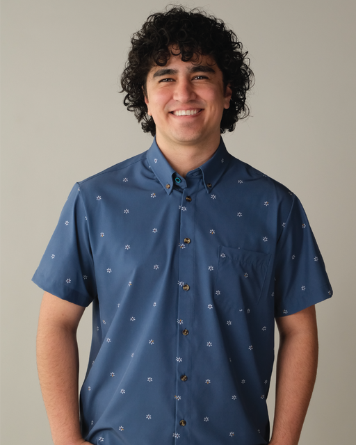 Range Shirt - Navy w/ Swiss Flowers