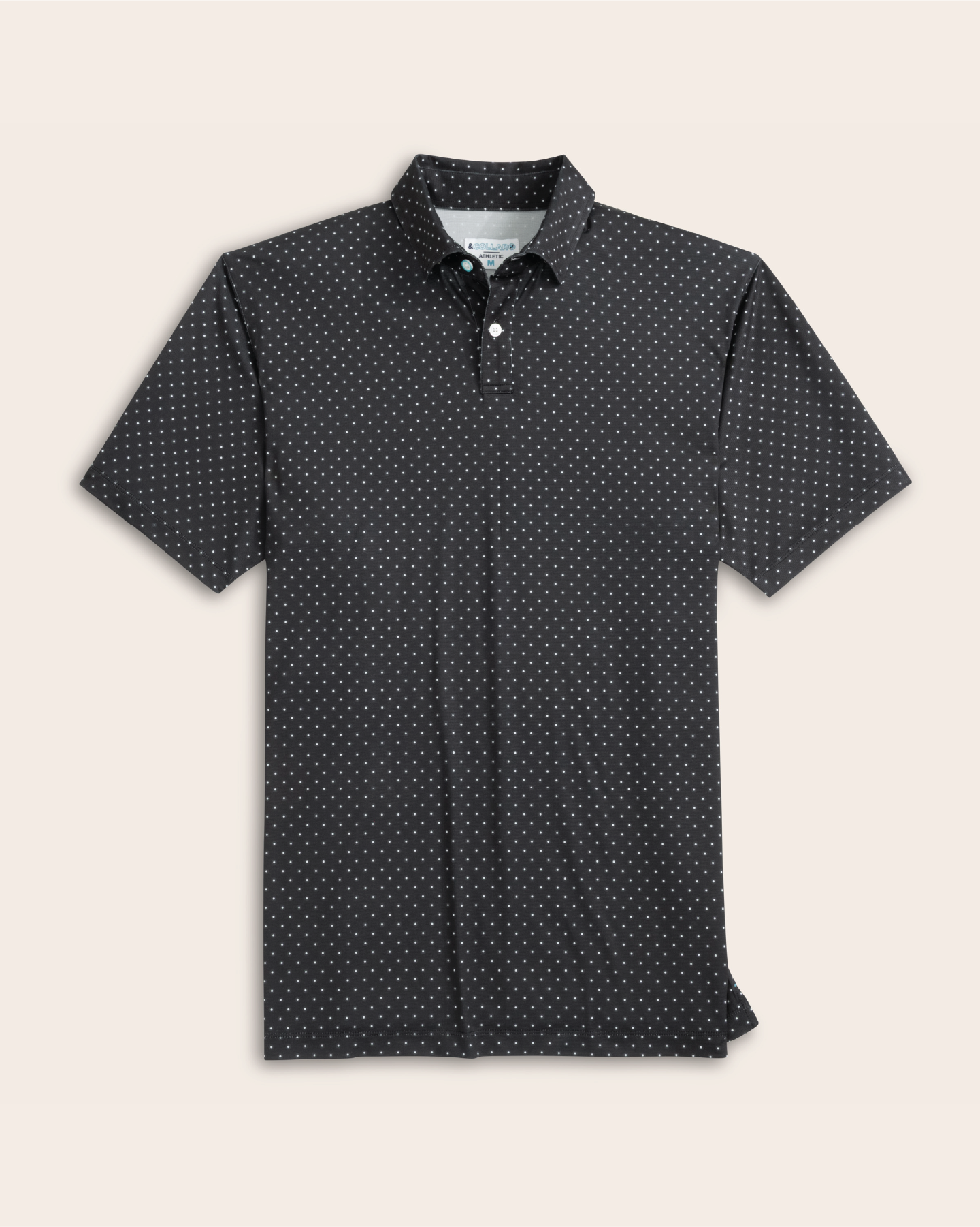 Black Polka Dot Polo Shirt Men | Performance Golf Polo | &Collar Tropic Black Polka Dot Polo Shirt Men | Performance Golf Polo | &Collar Tropic