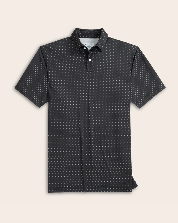 mens polka dot dress shirt Men's Black w/ White Polka Dots Tropic Polo , Stain Repellent, Wrinkle Resistant