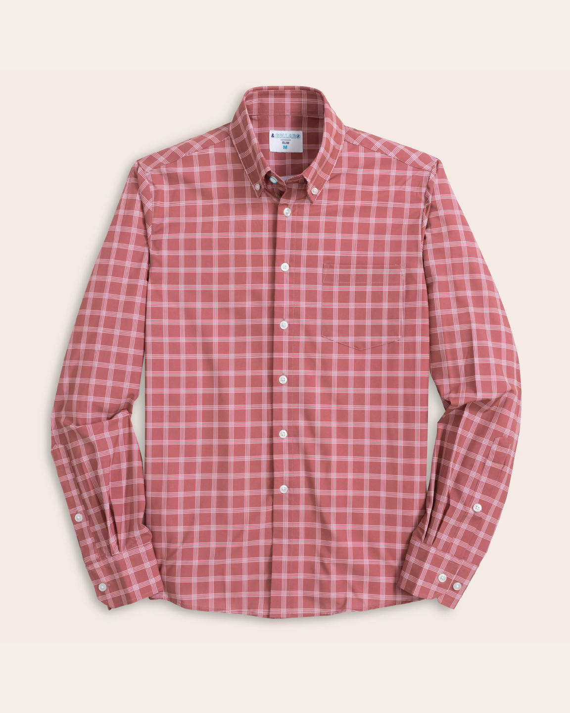 Range Shirt - Adobe Red w/ White Windowpane – &Collar