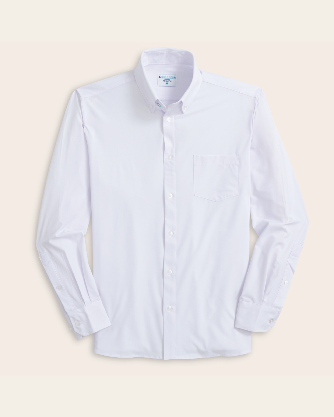 Men's White Button Down Collar, Long Sleeve Dress Shirt, Stain Repellent, Wrinkle Resistant Men's White Button Down Collar, Long Sleeve Dress Shirt, Stain Repellent, Wrinkle Resistant