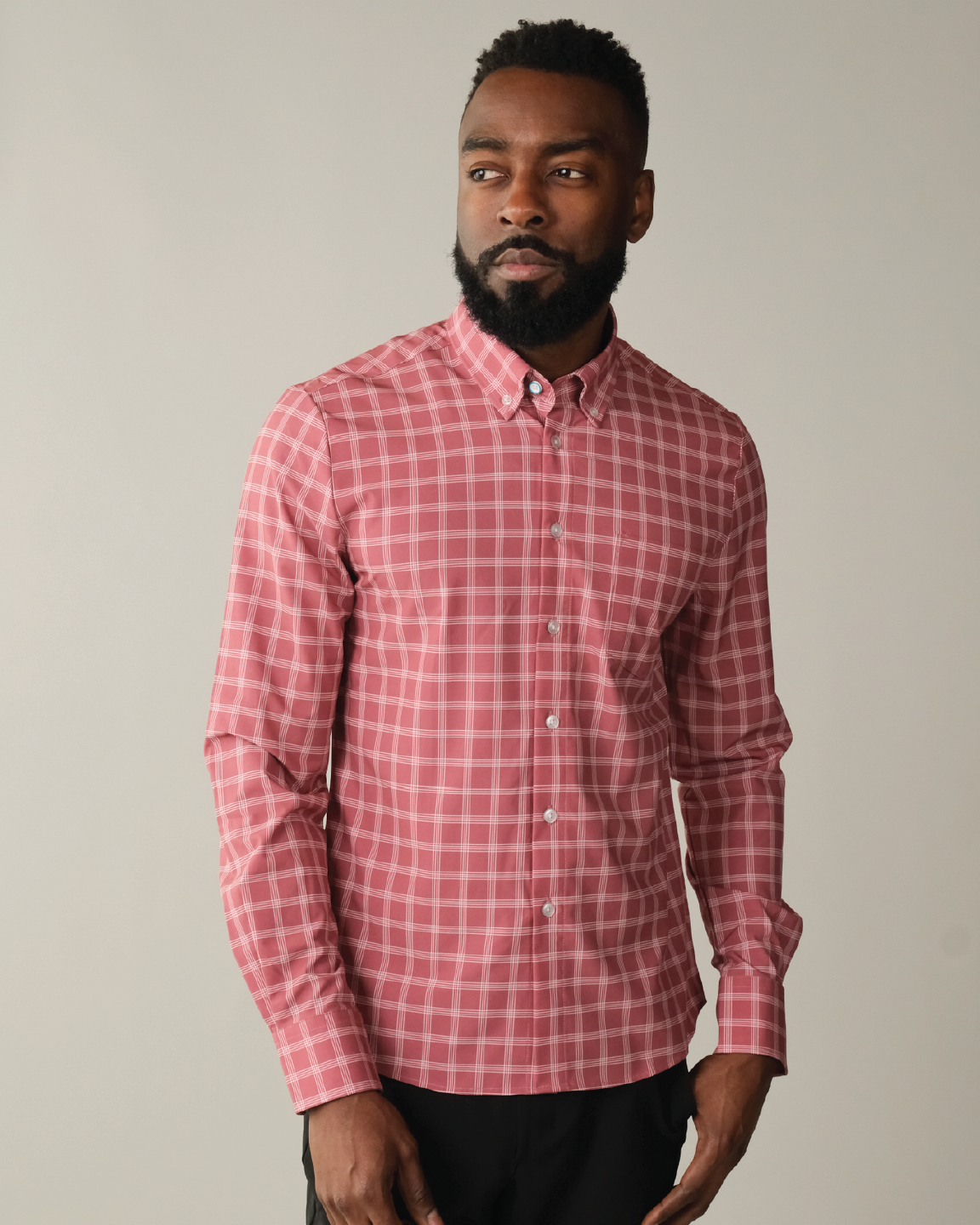 FINAL SALE: Range Shirt - Adobe Red w/ White Windowpane (No FINAL SALE: Range Shirt - Adobe Red w/ White Windowpane (No
