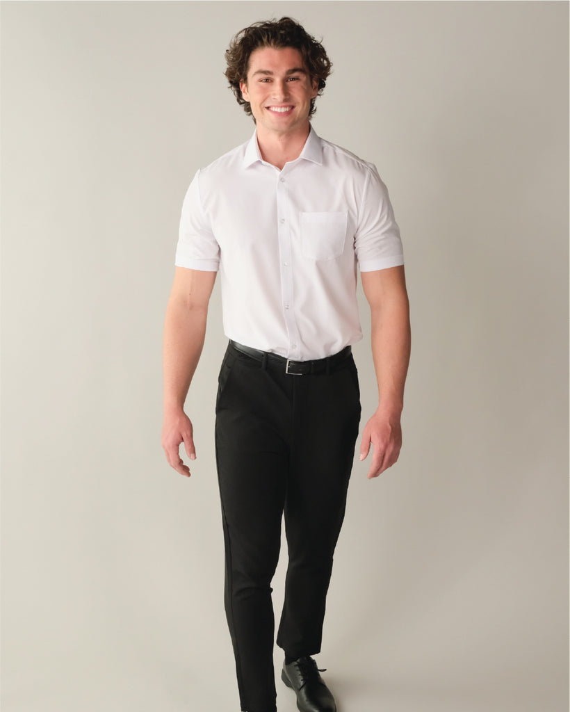 Range Shirt - White Short Sleeve Stain Resistant Shirt &Collar Range Shirt - White Short Sleeve Stain Resistant Shirt &Collar