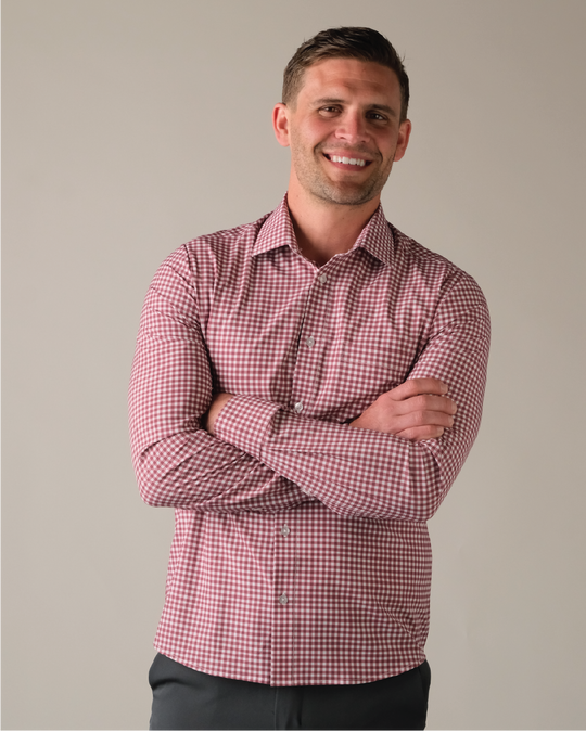 Range Shirt - White and Oxblood Gingham