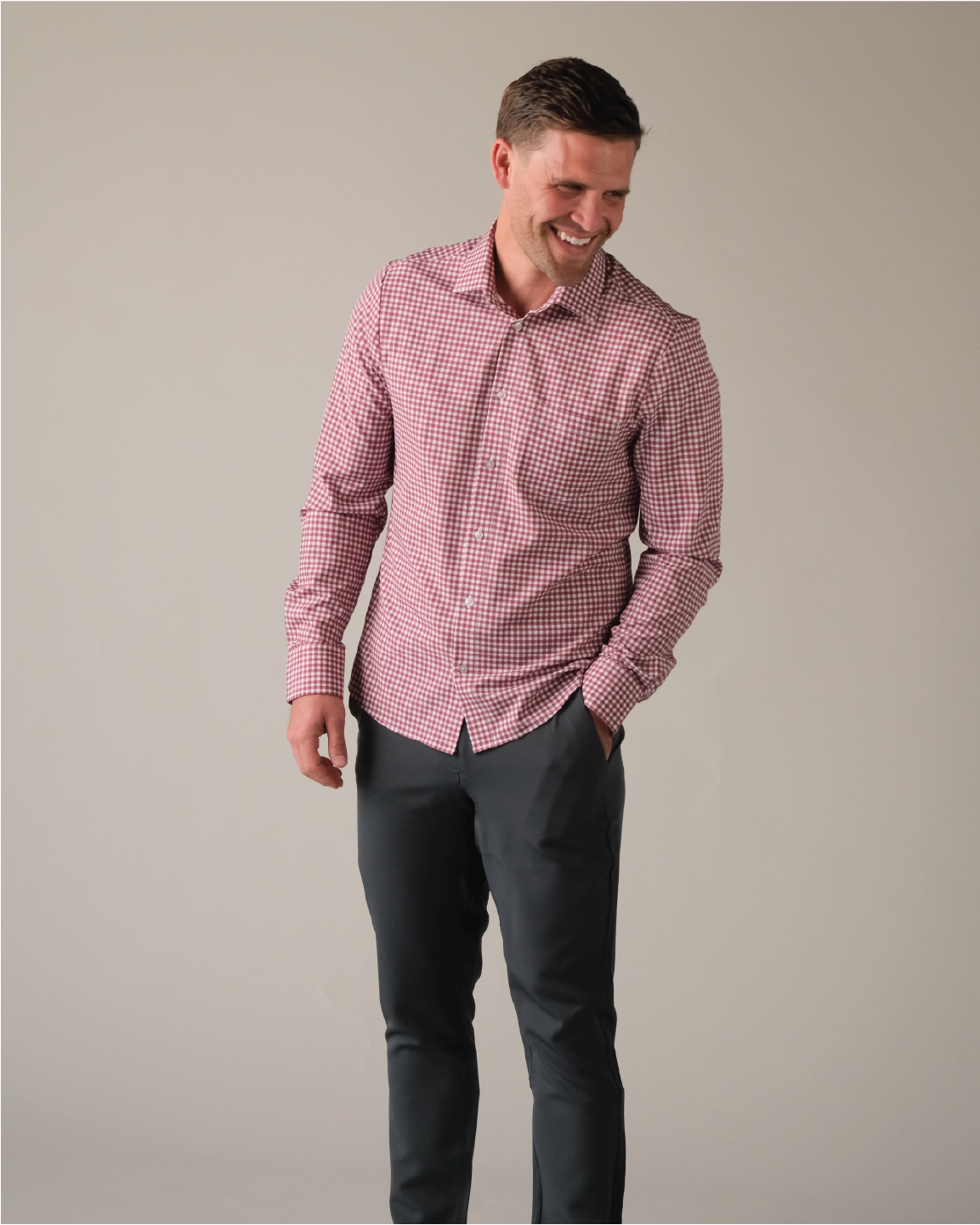 check dress shirt Oxblood Gingham | Red & White Pattern Who else wore RTR 3.5 inch spacing Perfect for business casual. Mens Shoe Sizes:46.5