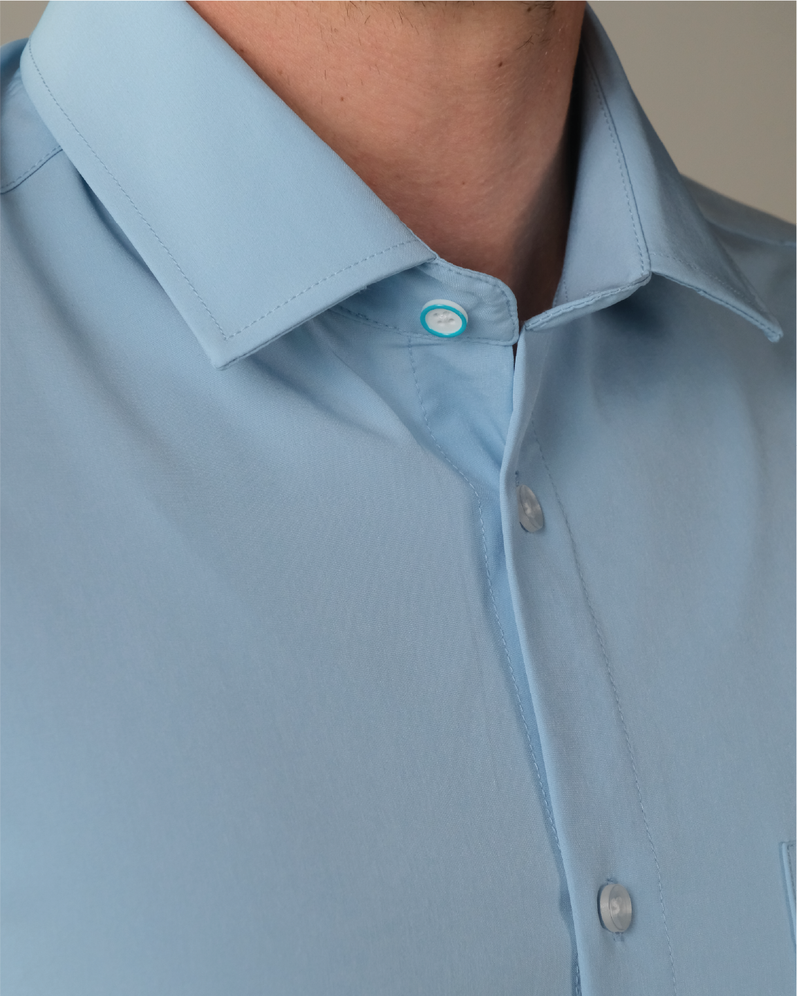 Men's Solid French Blue Long Sleeve Dress Shirt, Stain Repellent, Wrinkle Resistant Men's Solid French Blue Long Sleeve Dress Shirt, Stain Repellent, Wrinkle Resistant