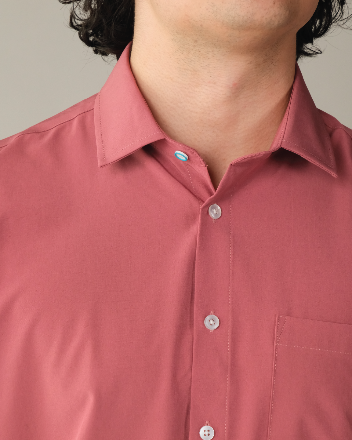 Men's Adobe Red Long Sleeve Dress Shirt, Stain Repellent, Wrinkle Resistant