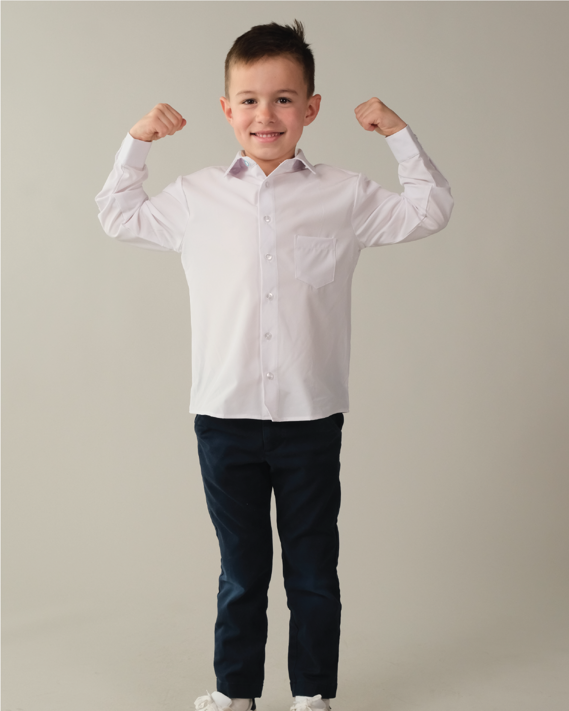 Range Shirt - Youth Long Sleeve Crisp White Stain Resistant Dress Shirt