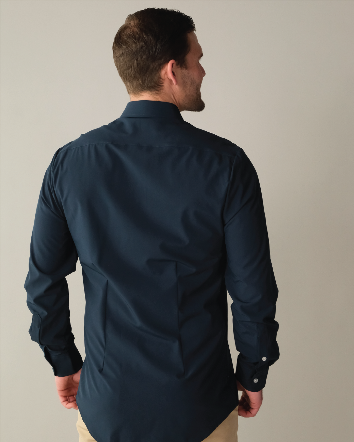 chinese dress ladies Kenneth Cole Men's Slim-Fit Plain White Performance Long-Sleeve Button-Down Shirt - Navy