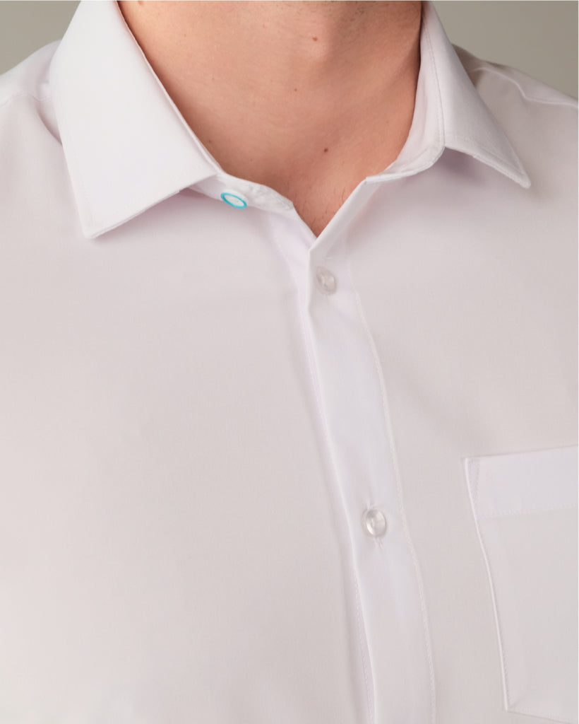 White Short Sleeve Dress Shirt | Moisture-Wicking Performance | &Collar White Short Sleeve Dress Shirt | Moisture-Wicking Performance | &Collar