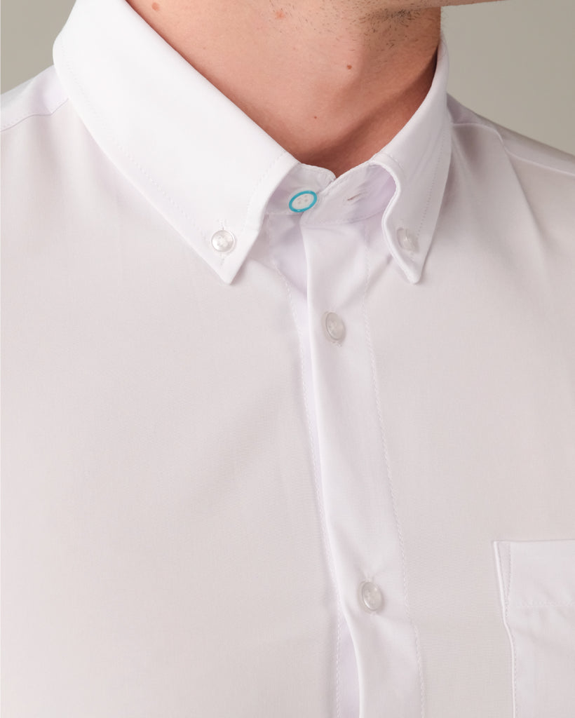 Pacific White Short Sleeve Stain Resistant Shirt &Collar Pacific White Short Sleeve Stain Resistant Shirt &Collar
