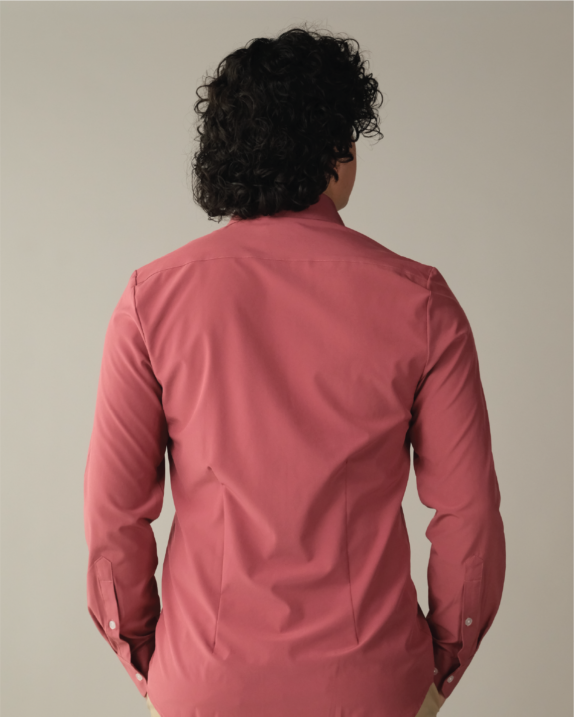 Men's Adobe Red Long Sleeve Dress Shirt, Stain Repellent, Wrinkle Resistant