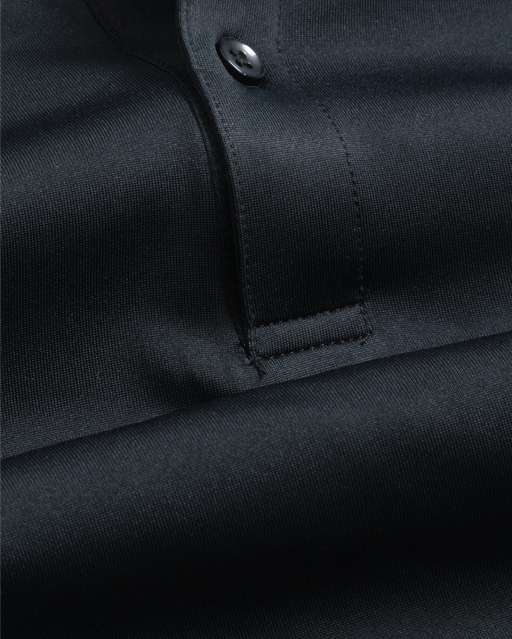 Close up pitch black polo shirt
