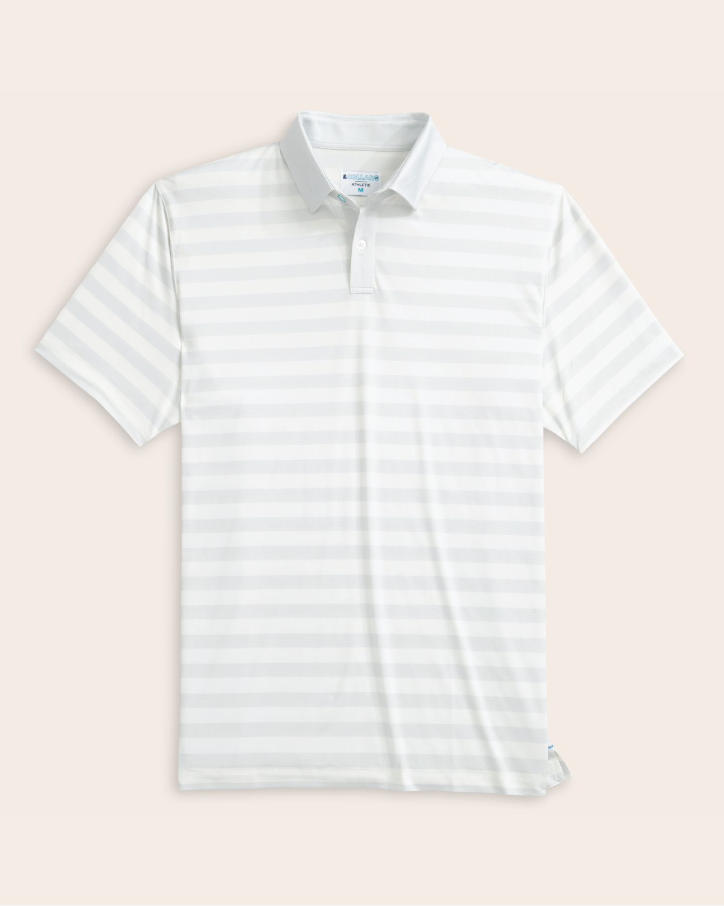 Men's White and Grey Stripe Tropic Polo , Stain Repellent, Wrinkle Resistant Men's White and Grey Stripe Tropic Polo , Stain Repellent, Wrinkle Resistant
