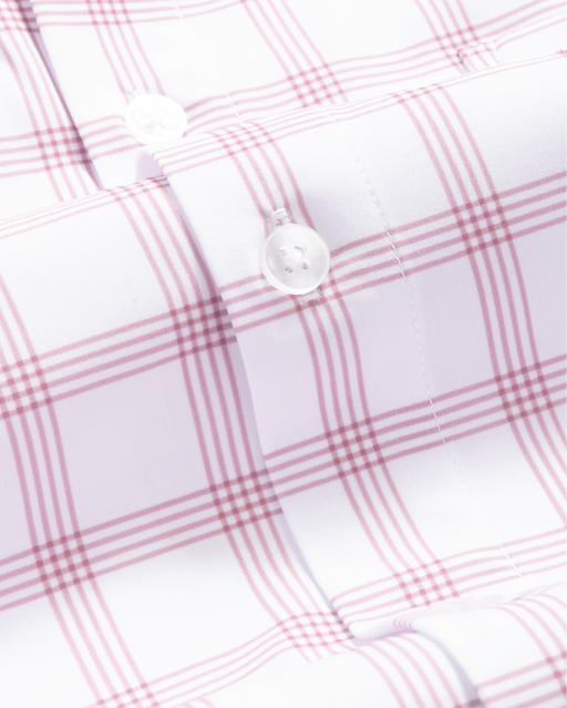 Close up of White w/ Mauve Windowpane