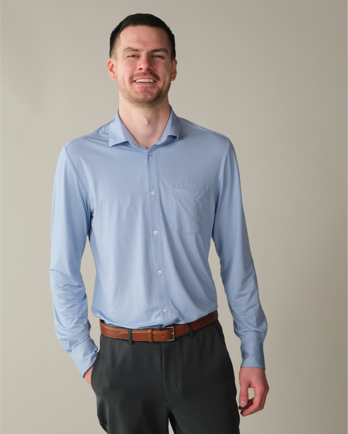dress blue shirt men goTIELESS Ultimate Dress Shirt (Blue Diamond) Slim / M