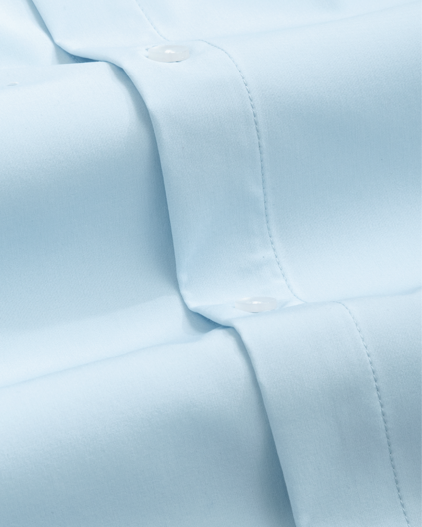Men's Pale Blue Short Sleeve Dress Shirt, Stain Repellent, Wrinkle Resistant Men's Pale Blue Short Sleeve Dress Shirt, Stain Repellent, Wrinkle Resistant