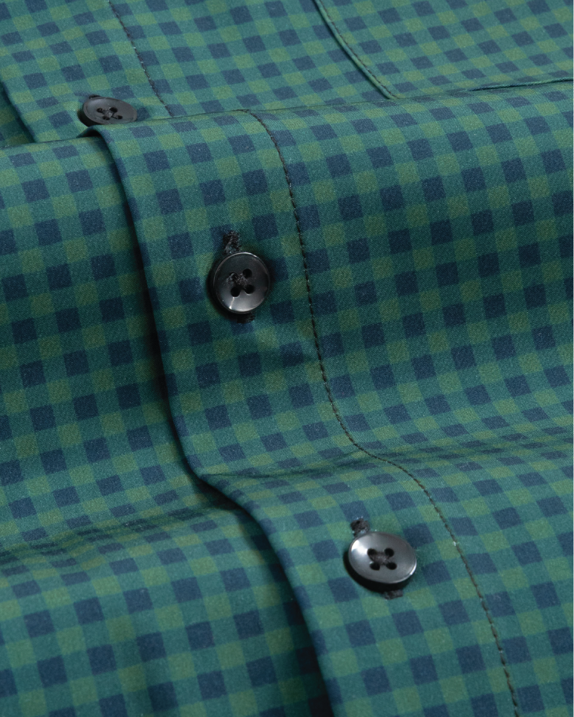 Men's Forest Green and Navy Gingham Long Sleeve Dress Shirt, Stain Repellent, Wrinkle Resistant Men's Forest Green and Navy Gingham Long Sleeve Dress Shirt, Stain Repellent, Wrinkle Resistant