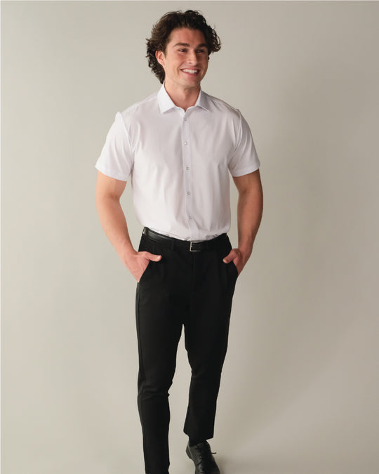 FINAL SALE: Range Shirt - White Short Sleeve - Pocketless (NO RETURNS AND EXCHANGES)