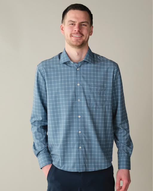 Range Shirt - Ocean Blue w/ White Windowpane