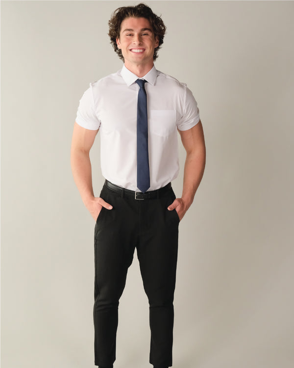 white dress shirt with black dress pants Stretch Euro Slim Fit Suit The Dress Shirt in White offers a timeless What To Wear With Black