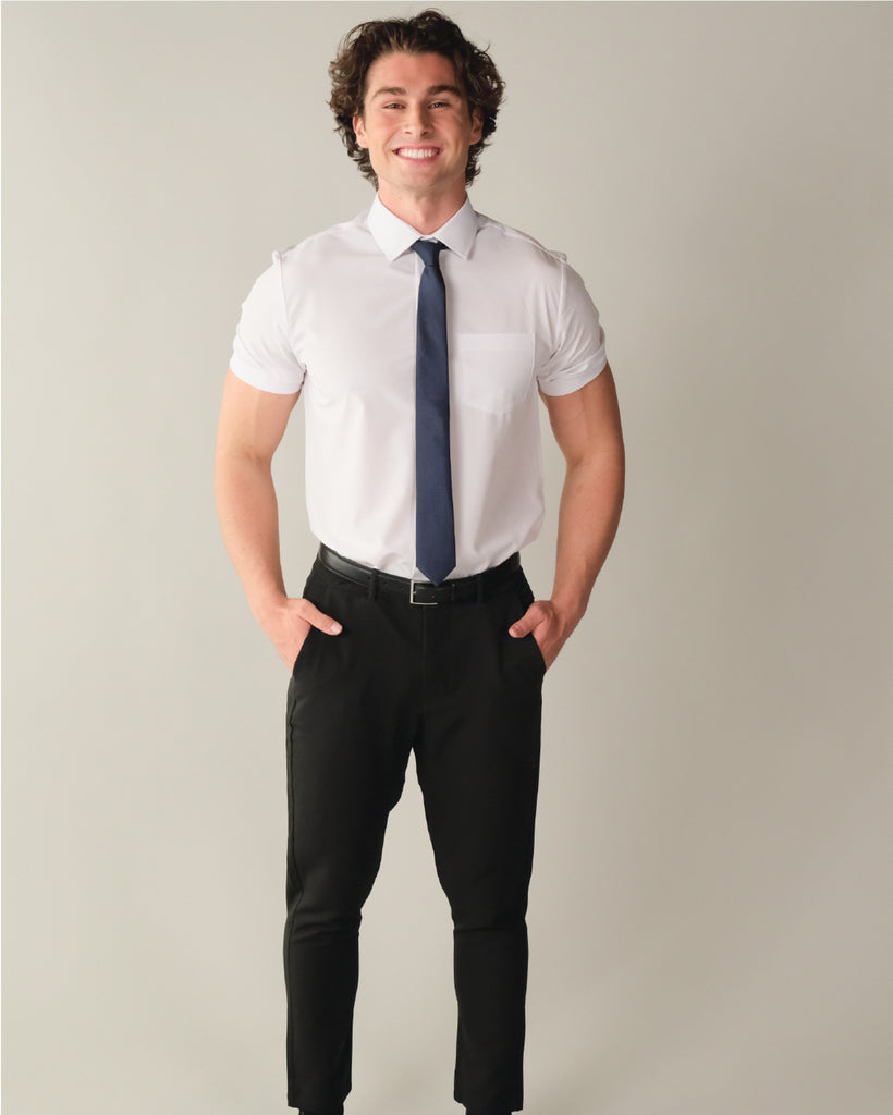 White Short Sleeve Dress Shirt | Moisture-Wicking Performance | &Collar White Short Sleeve Dress Shirt | Moisture-Wicking Performance | &Collar