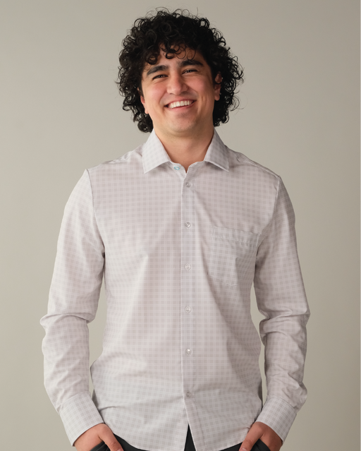 Range Shirt - Grey w/ Small White Windowpane