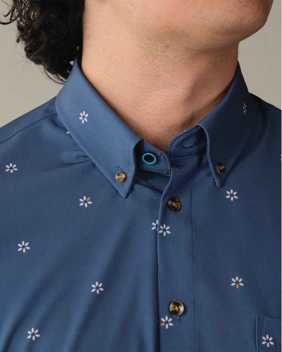 Range Shirt - Navy w/ Swiss Flowers – &Collar