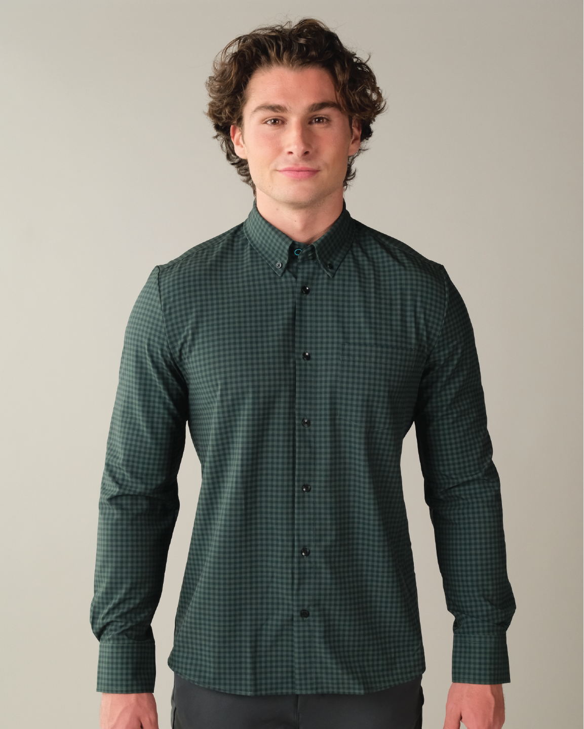 Range Shirt - Forest Green and Navy Gingham – &Collar