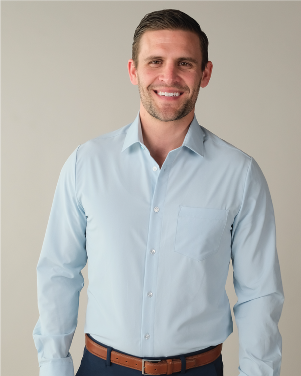 Light Blue Dress Shirt Men | Wrinkle-Free Performance Shirt