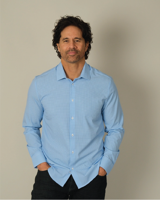 Range Shirt - Royal Blue and White Micro Gingham