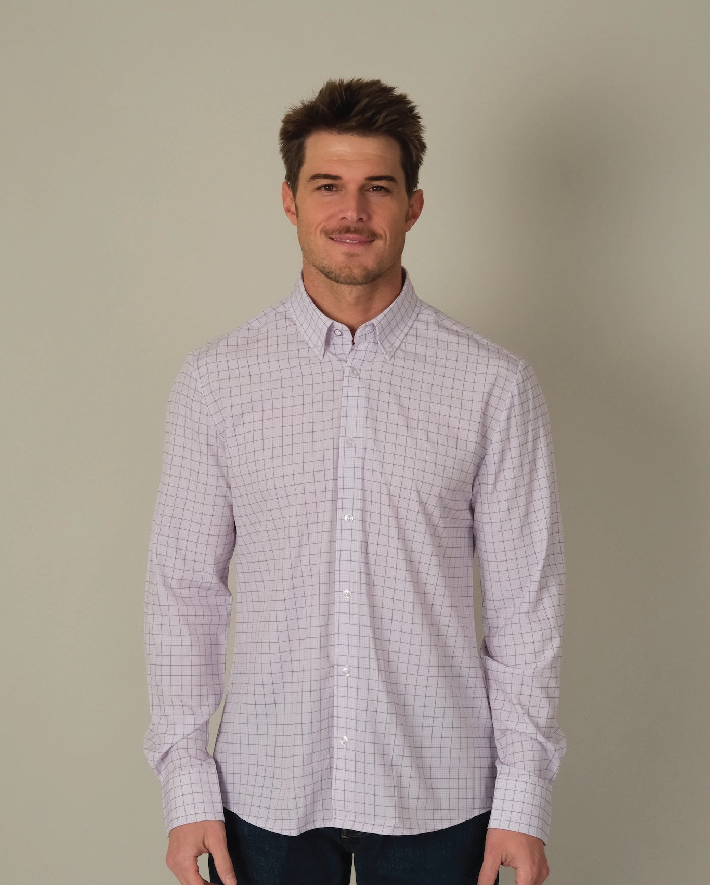 lavender checkered dress shirt Range Shirt