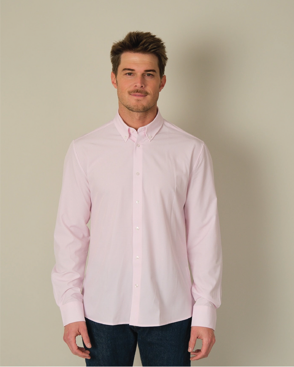D Ranged Shirts Range Shirt - Pink and White Micro Gingham – &Collar