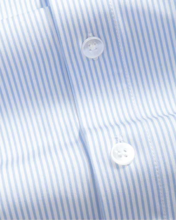 blue dress shirt with white stripes Blue and White Candy Stripe Shirt with T&A Collar and 3-Button Cuffs