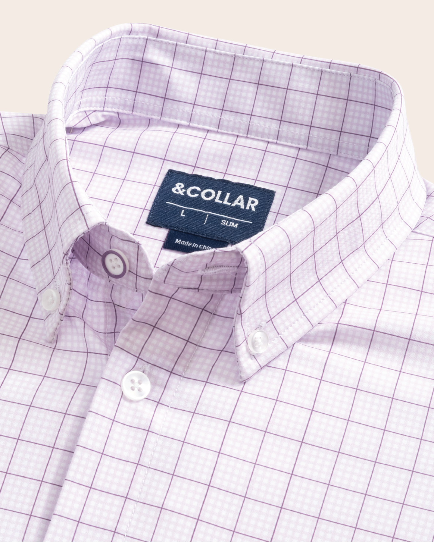 purple gingham dress shirt Jalisco Gingham Dress Shirt Medium / Purple and Orange