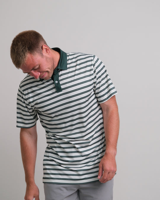 Tropic Polo - Cream and Green