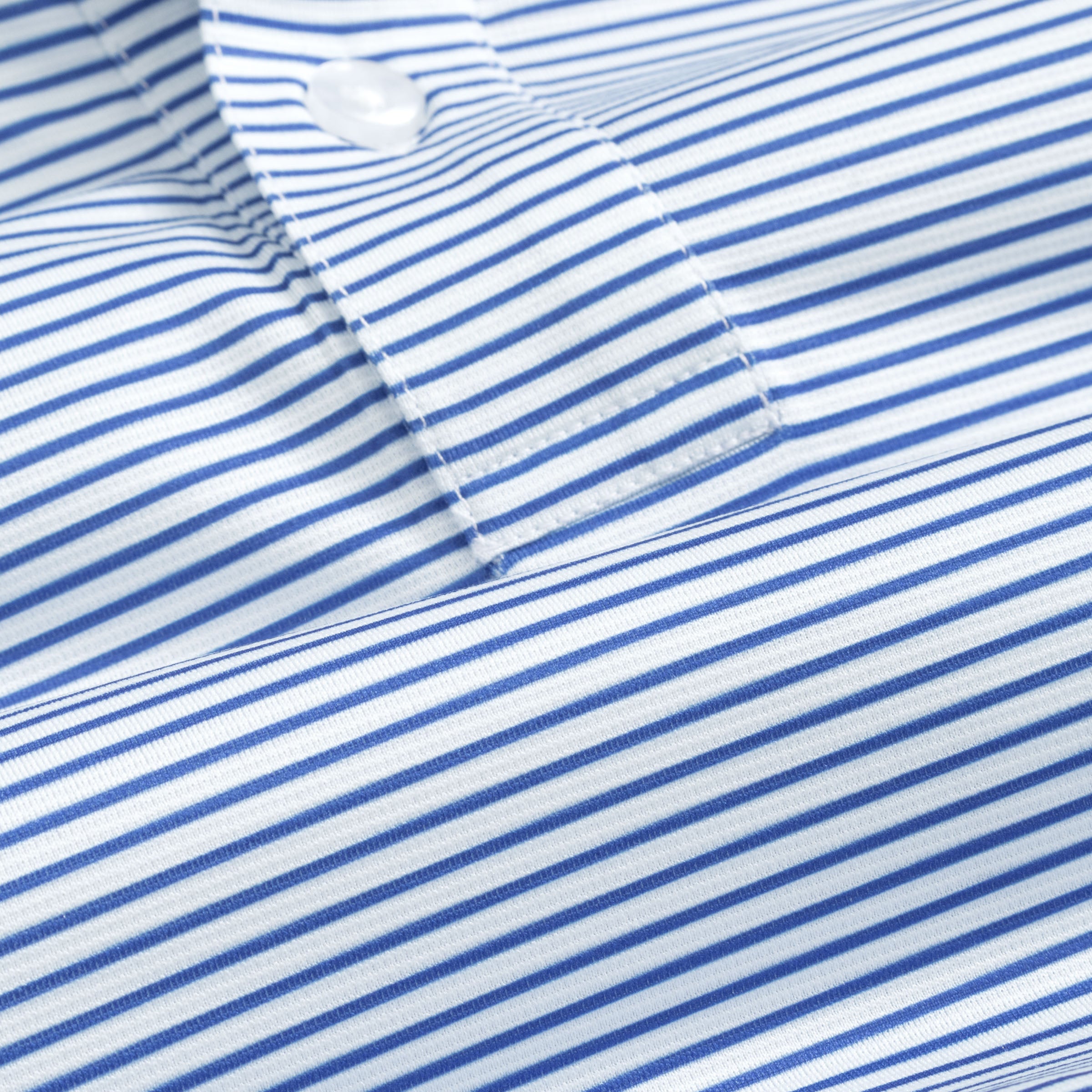 Men's White and Blue Stripe Tropic Polo , Stain Repellent, Wrinkle Resistant Men's White and Blue Stripe Tropic Polo , Stain Repellent, Wrinkle Resistant