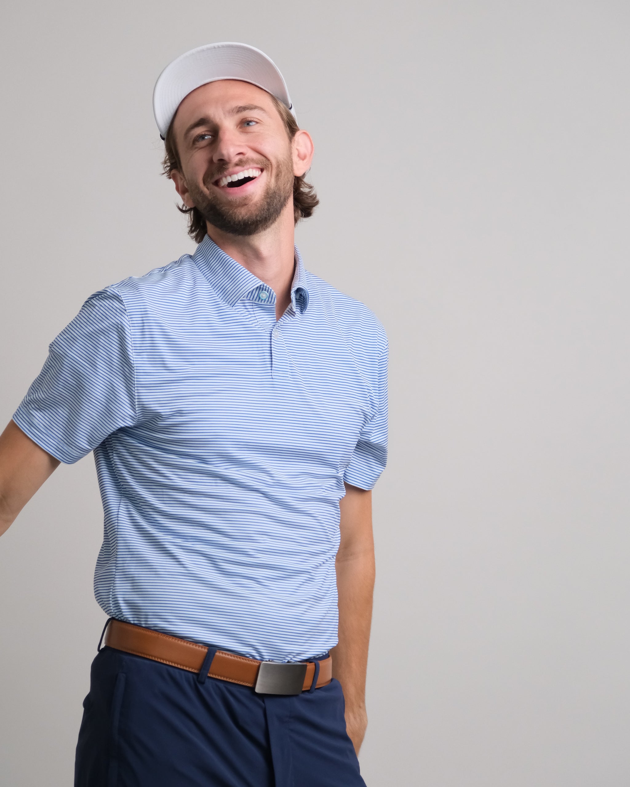 Fontaine Light Blue & White Striped Dress Shirt