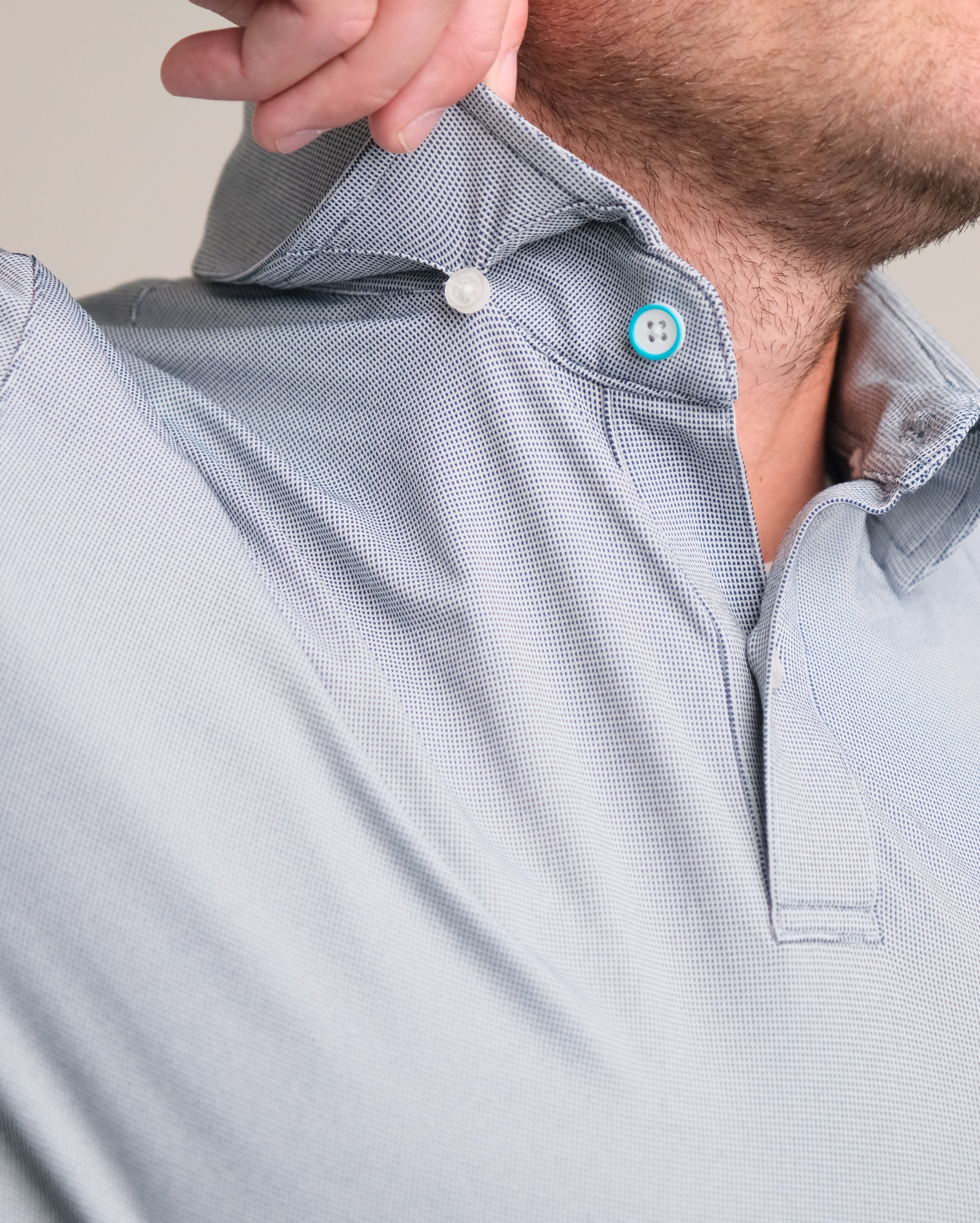 Men's Steel Grey Tropic Polo , Stain Repellent, Wrinkle Resistant Men's Steel Grey Tropic Polo , Stain Repellent, Wrinkle Resistant