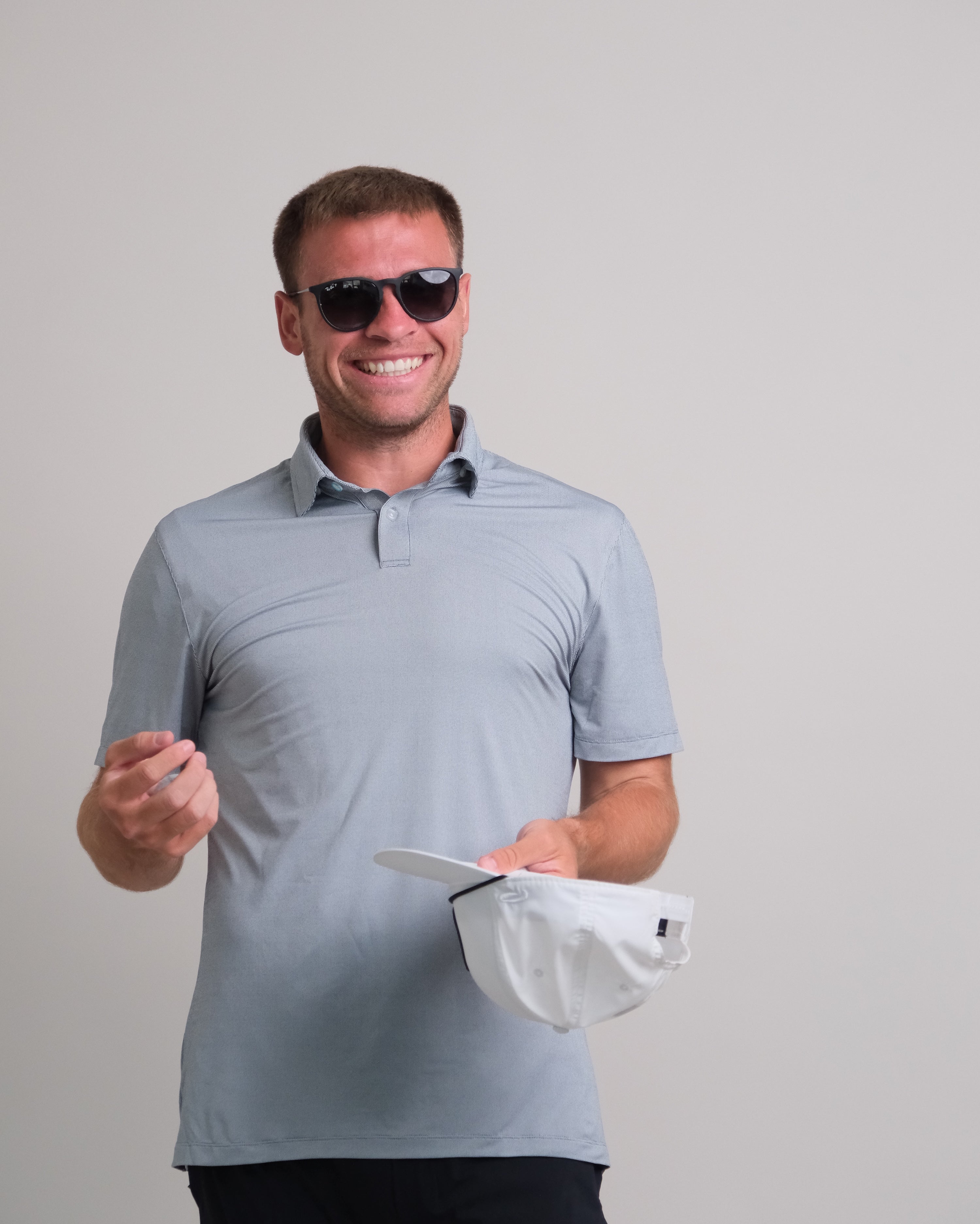 Men's Steel Grey Tropic Polo , Stain Repellent, Wrinkle Resistant