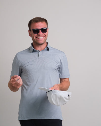 Men's Steel Grey Tropic Polo , Stain Repellent, Wrinkle Resistant Men's Steel Grey Tropic Polo , Stain Repellent, Wrinkle Resistant