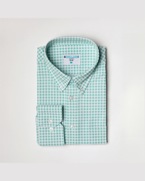 FINAL SALE: Range Shirt - Light Green and White Gingham (No Returns or Exchanges)
