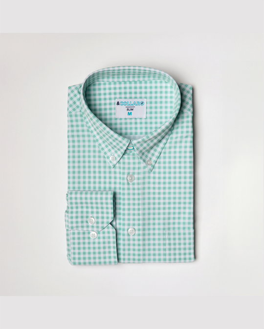 FINAL SALE: Range Shirt - Light Green and White Gingham (No Returns or Exchanges)