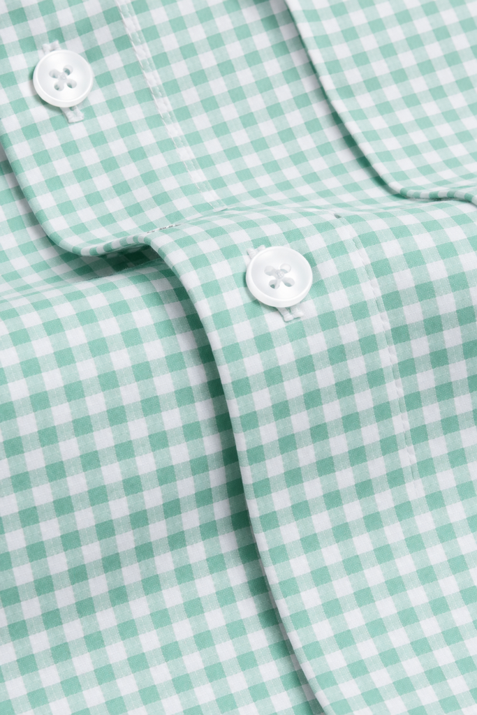 FINAL SALE: Range Shirt - Light Green and White Gingham (No