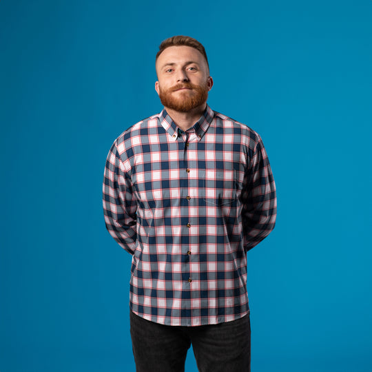 Range Shirt - White and Navy w/ Red Accents - Warehouse Sale - Final Sale