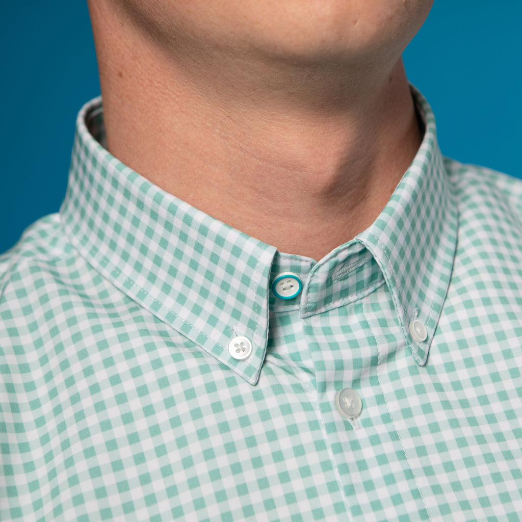 FINAL SALE: Range Shirt - Light Green and White Gingham (No Returns or &Collar FINAL SALE: Range Shirt - Light Green and White Gingham (No Returns or &Collar